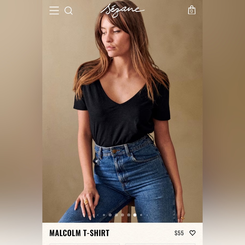 Sezane Black Malcolm T Shirt